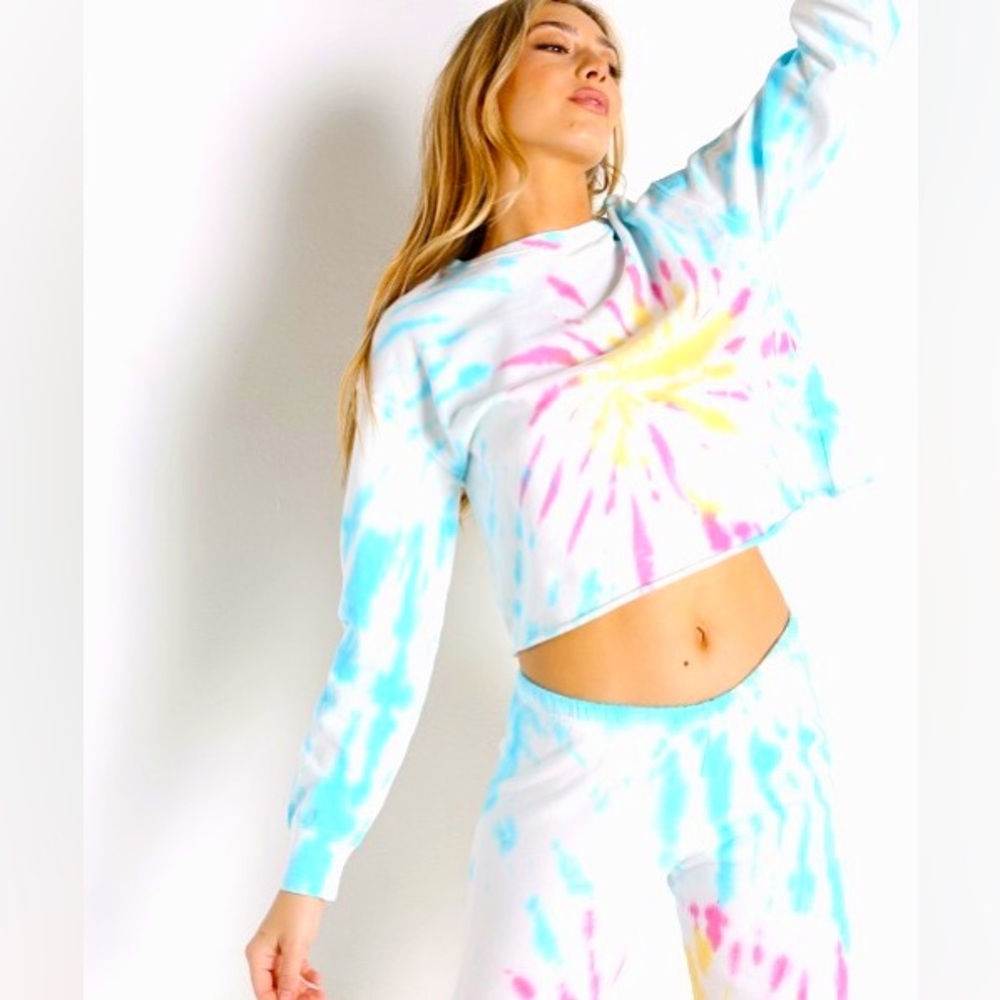 Spiritual Gangster Follow Mazzy Pullover Sweatshirt Sunburst Tie Dye XL Terry